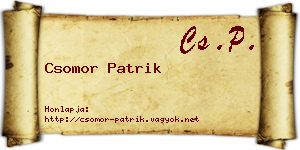 Csomor Patrik névjegykártya