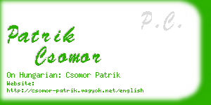 patrik csomor business card